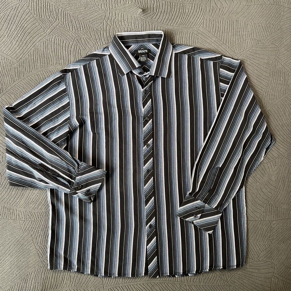 Bruno Men’s XXL Black & Blue Striped Shirt